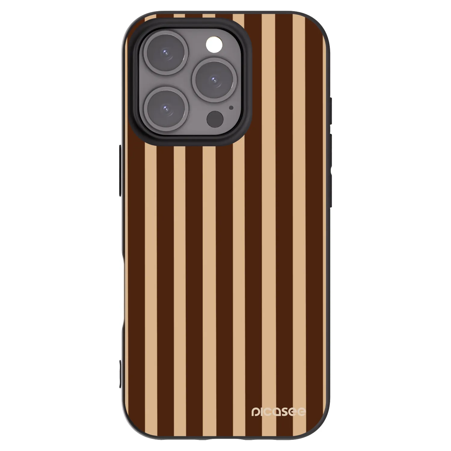 Picasee crna silikonska maskica za Apple iPhone 16 Pro - Brown lines