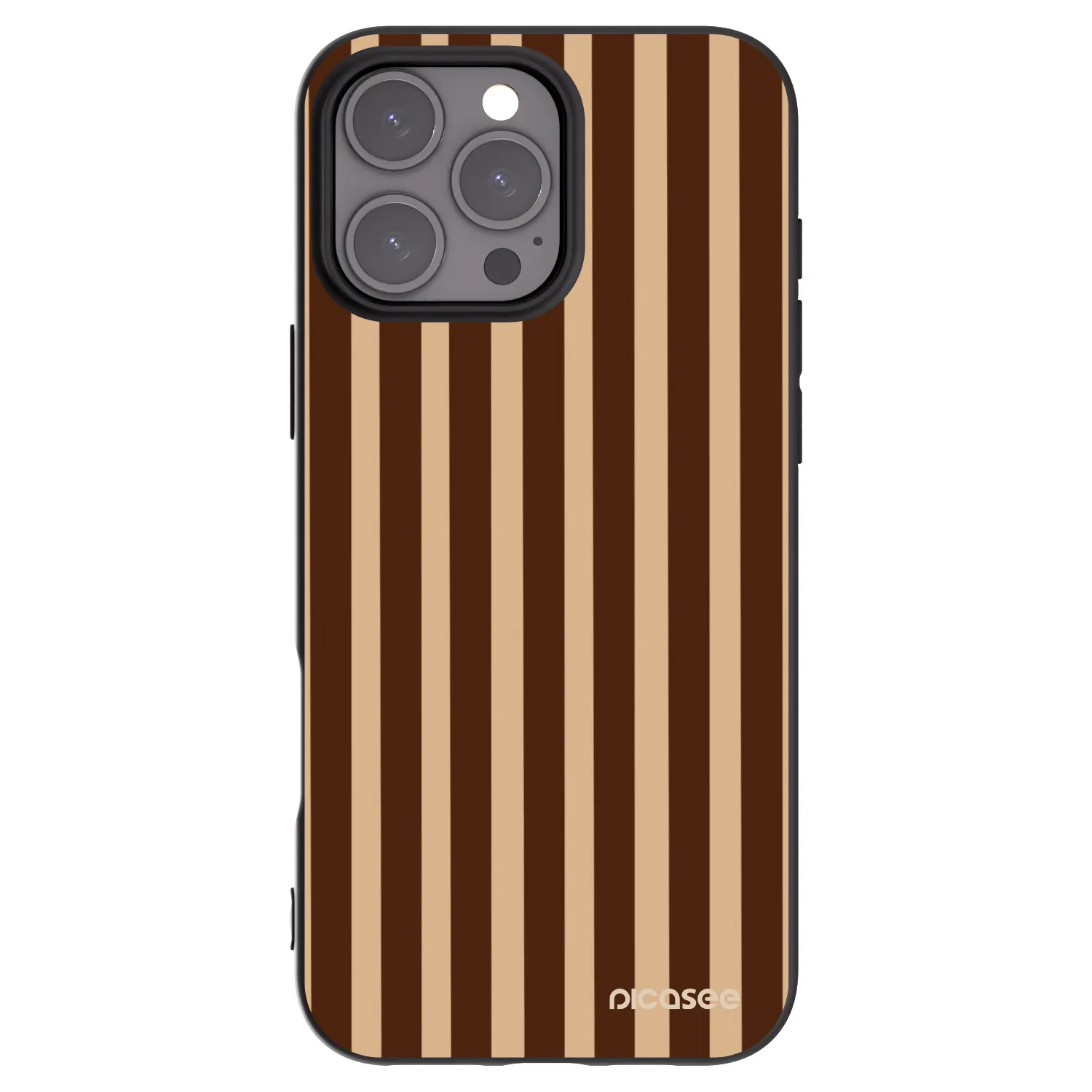 Picasee crna silikonska maskica za Apple iPhone 16 Pro Max - Brown lines