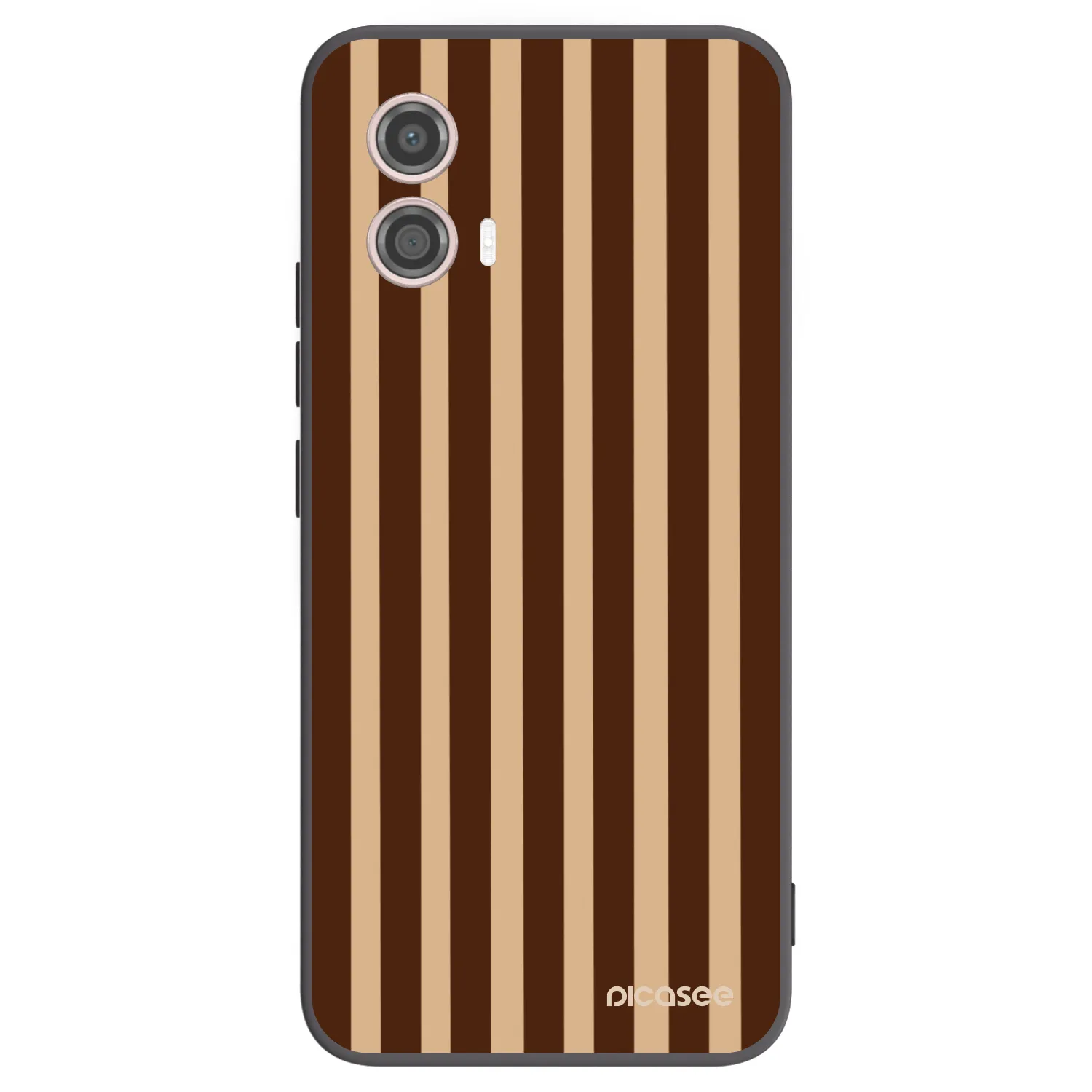 Picasee crna silikonska maskica za Motorola Moto G53 5G - Brown lines