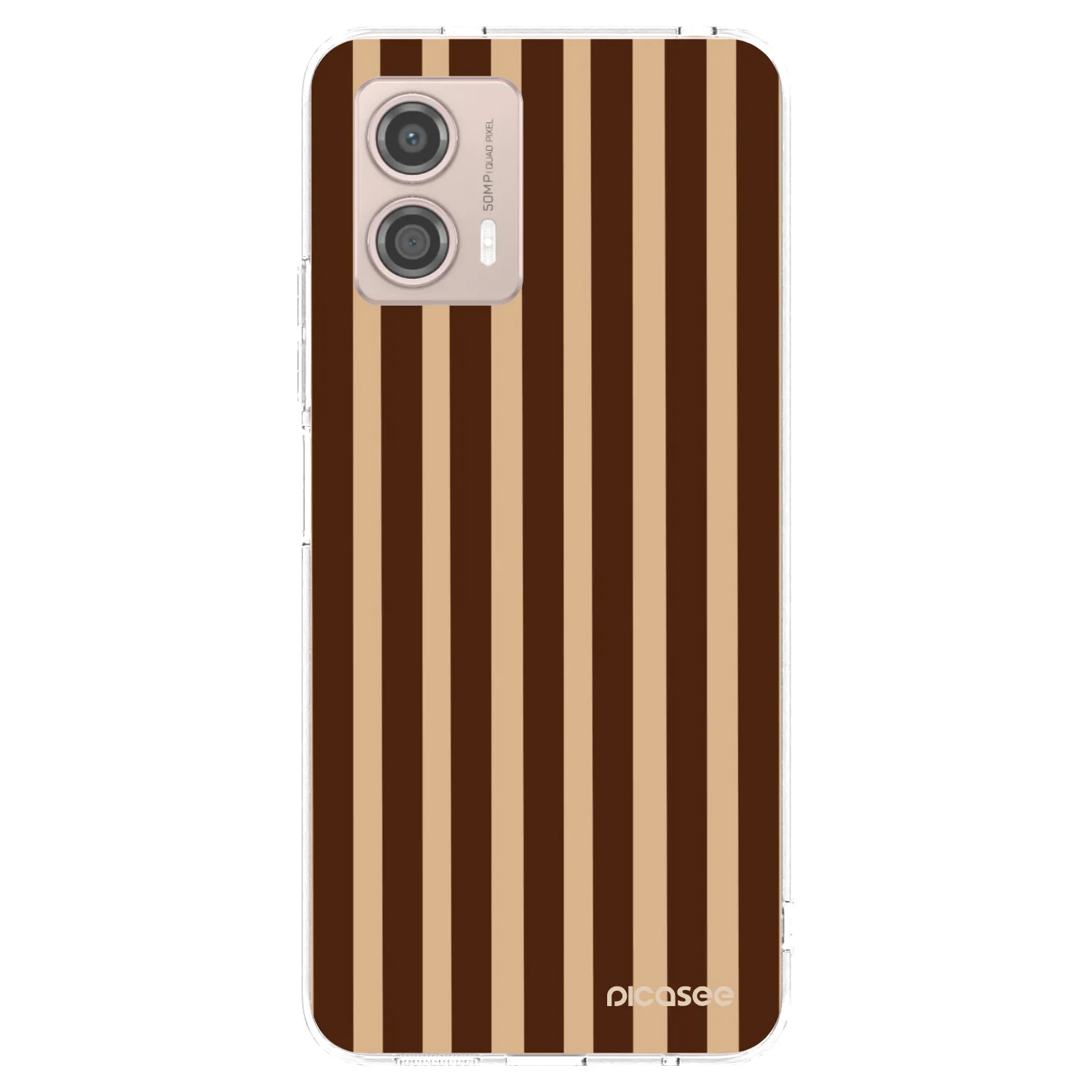 Picasee silikonska prozirna maskica za Motorola Moto G53 5G - Brown lines
