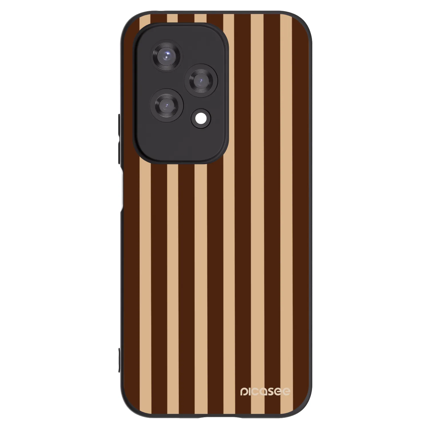 Picasee crna silikonska maskica za Honor 200 Lite - Brown lines