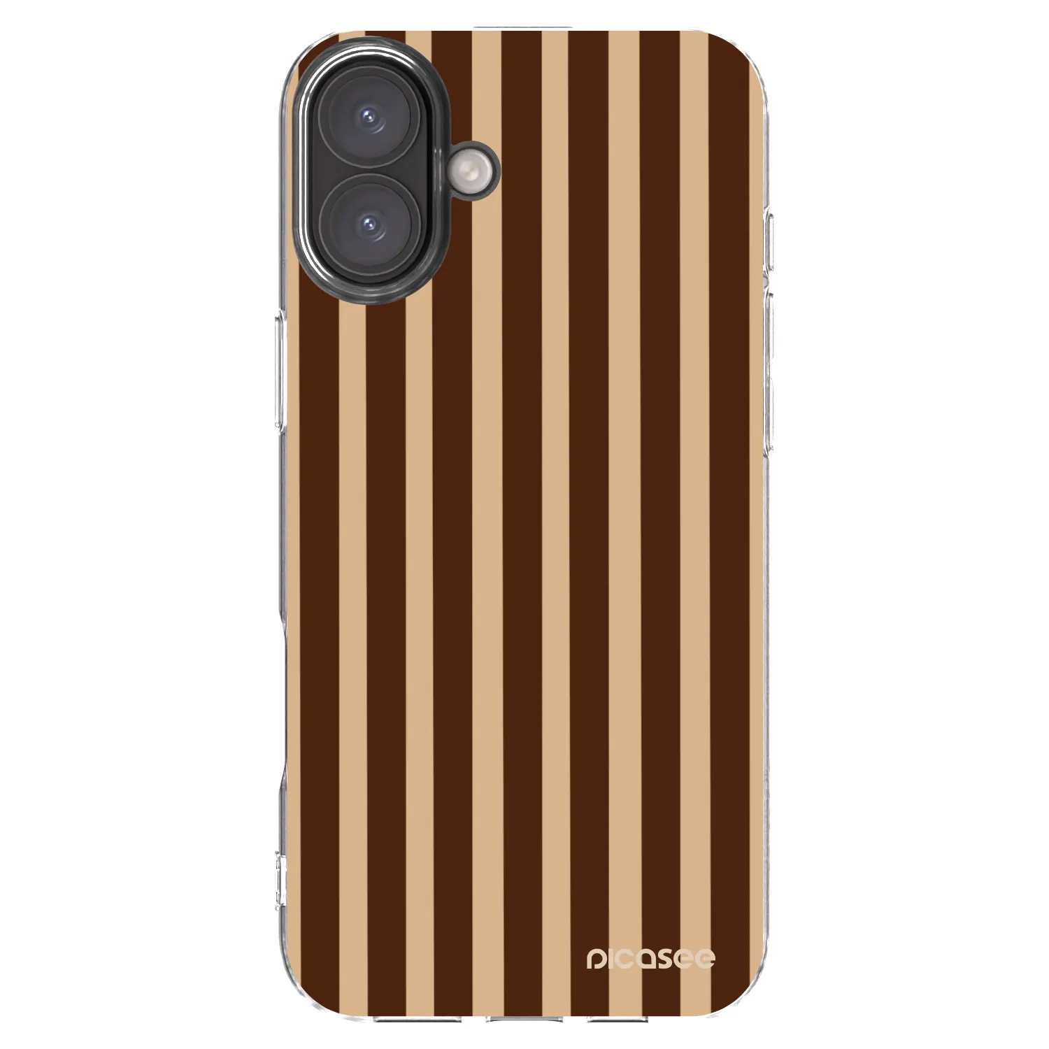 Picasee silikonska prozirna maskica za Apple iPhone 16 Plus - Brown lines