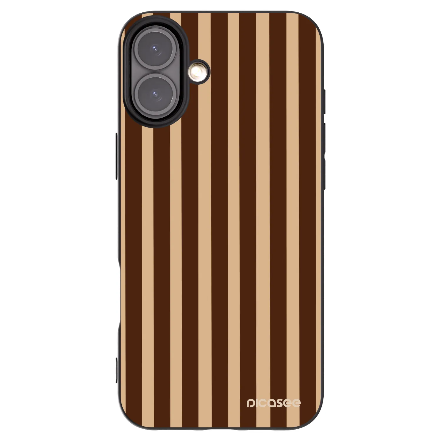 Picasee crna silikonska maskica za Apple iPhone 16 Plus - Brown lines