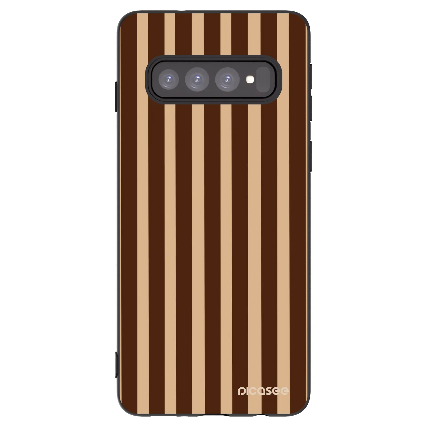 Picasee crna silikonska maskica za Samsung Galaxy S10 G973 - Brown lines