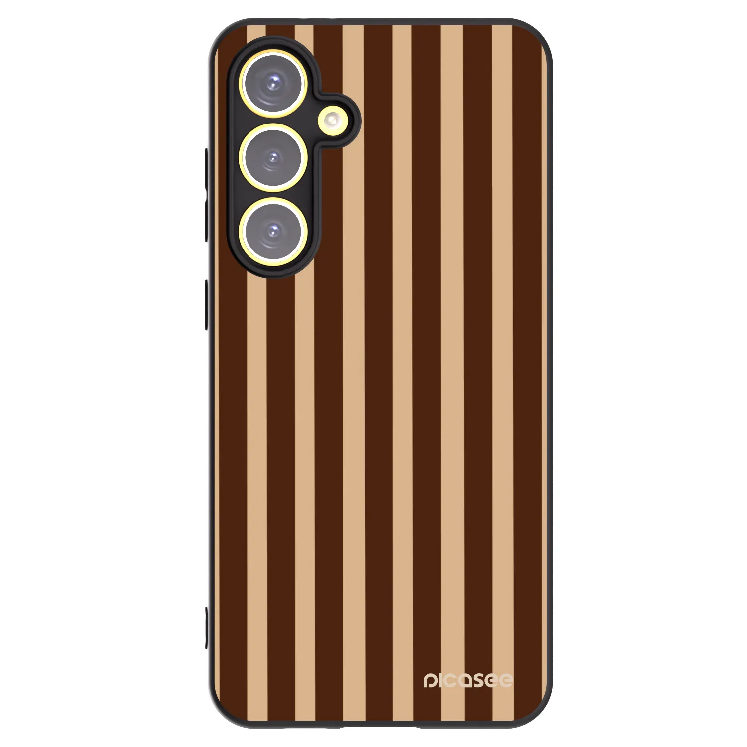 Picasee crna silikonska maskica za Samsung Galaxy S24 FE S721B - Brown lines
