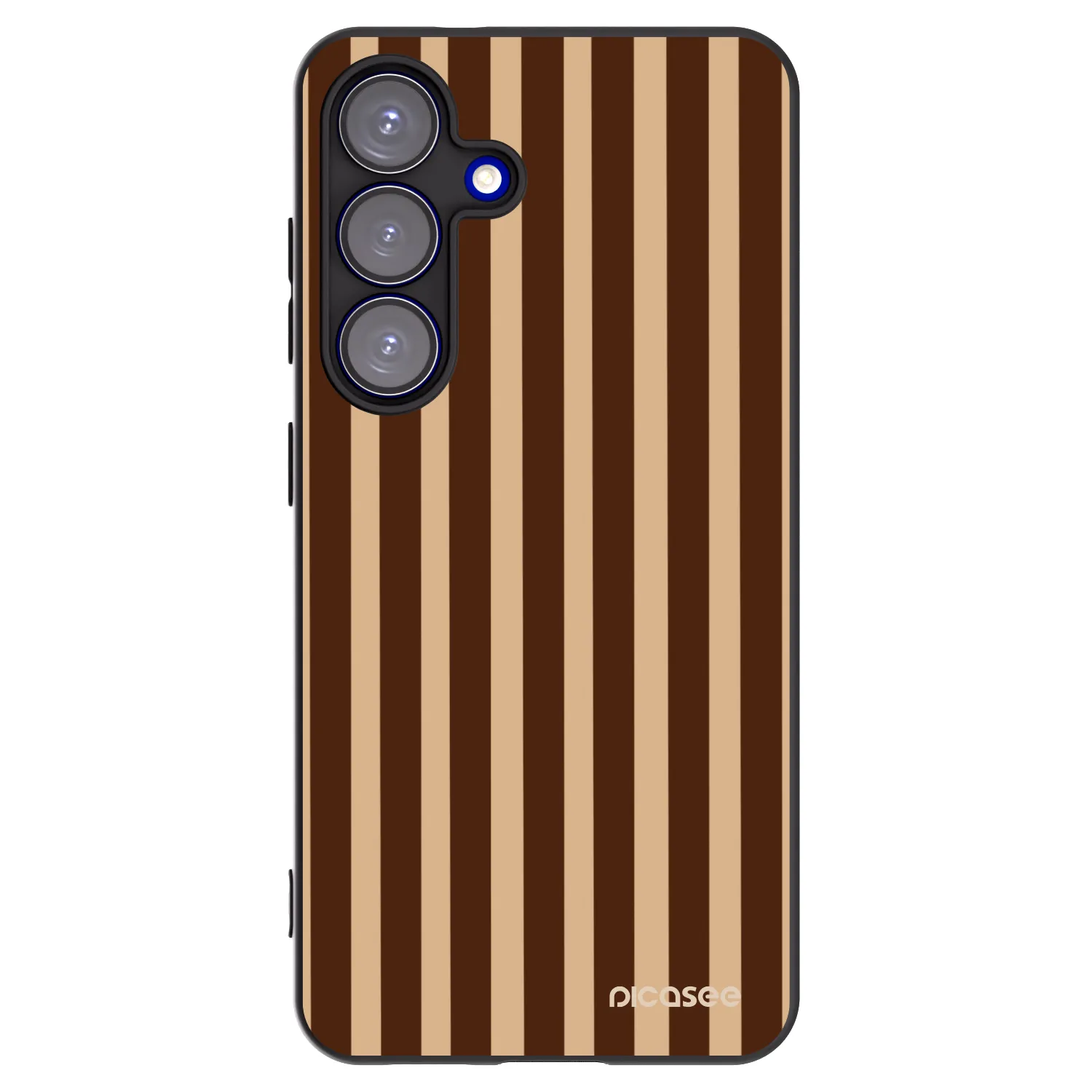Picasee crna silikonska maskica za Samsung Galaxy S25 5G - Brown lines