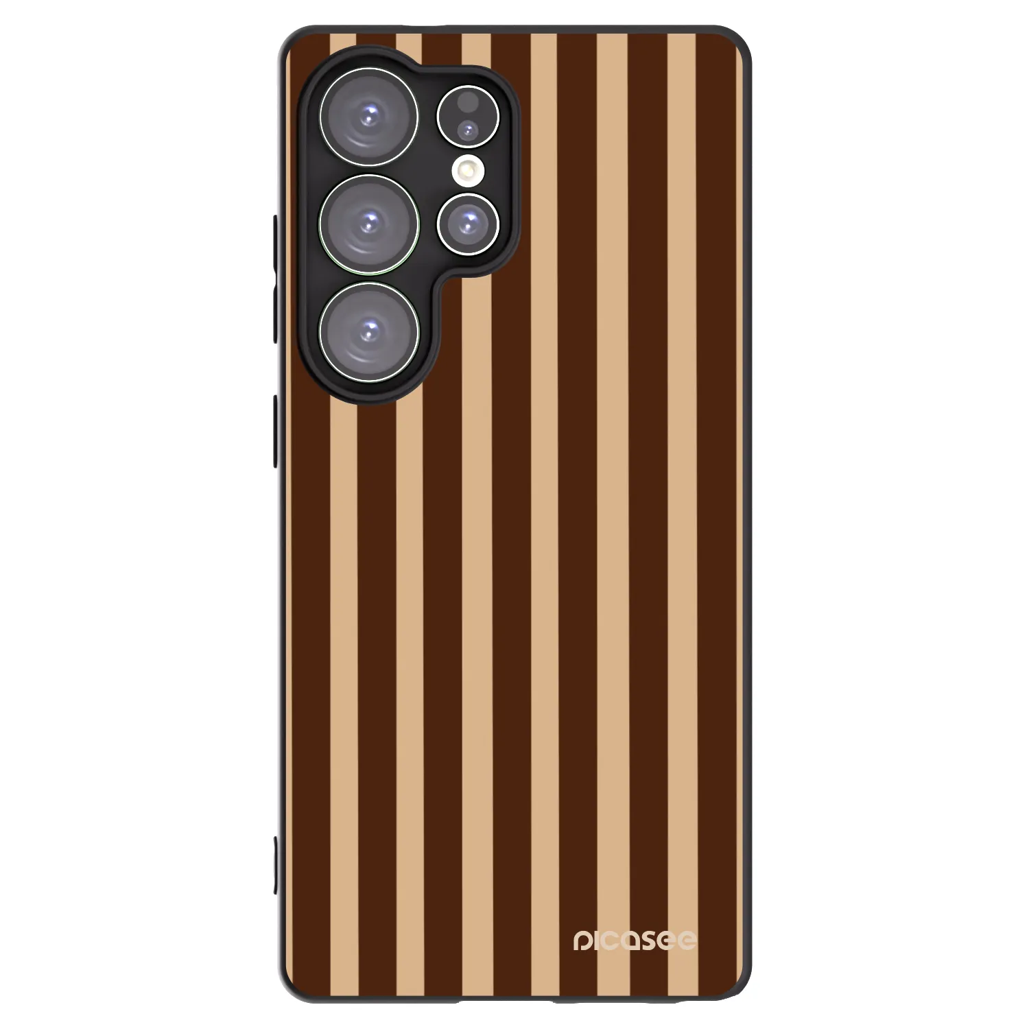 Picasee crna silikonska maskica za Samsung Galaxy S25 Ultra 5G - Brown lines