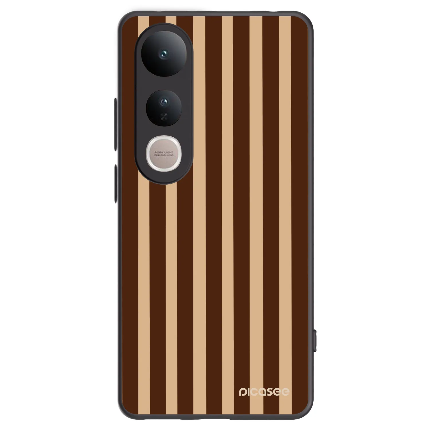 Picasee crna silikonska maskica za Vivo V50 Lite 5G - Brown lines
