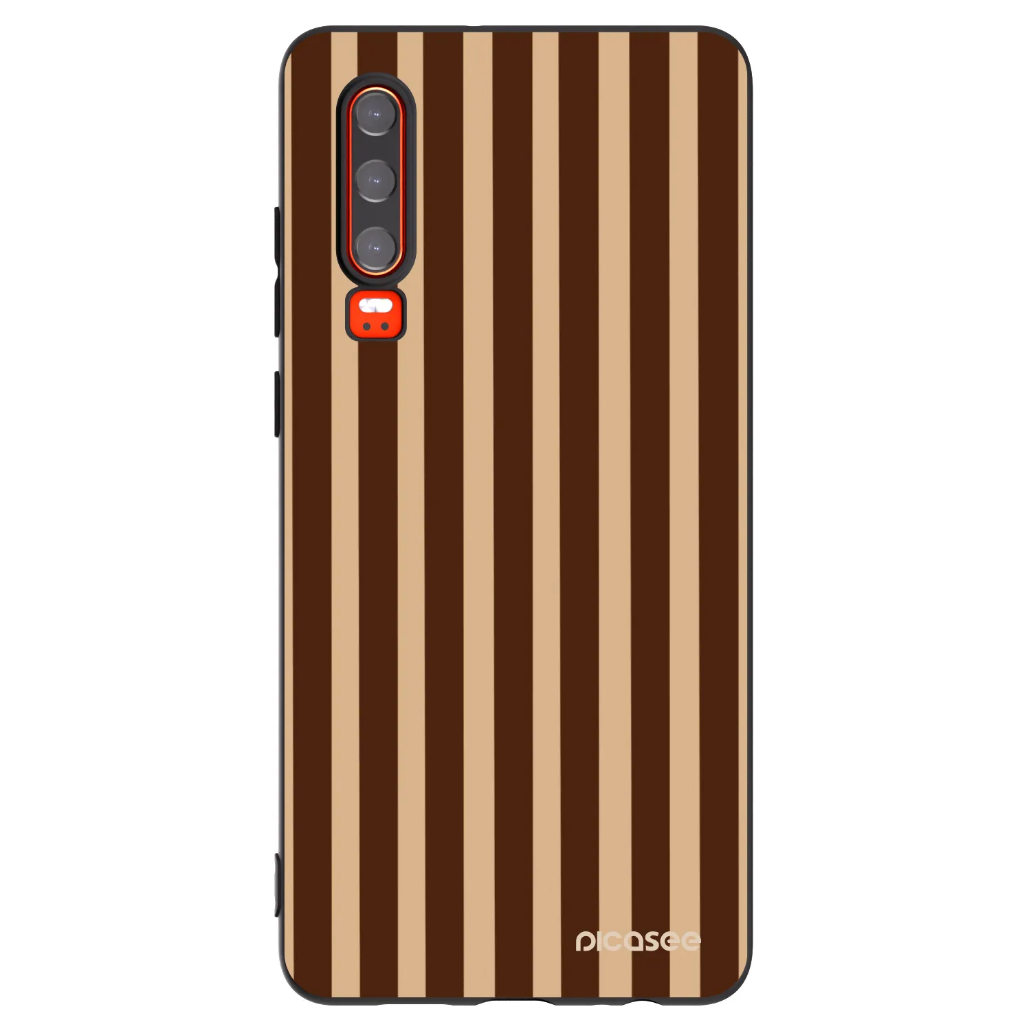 Picasee crna silikonska maskica za Huawei P30 - Brown lines