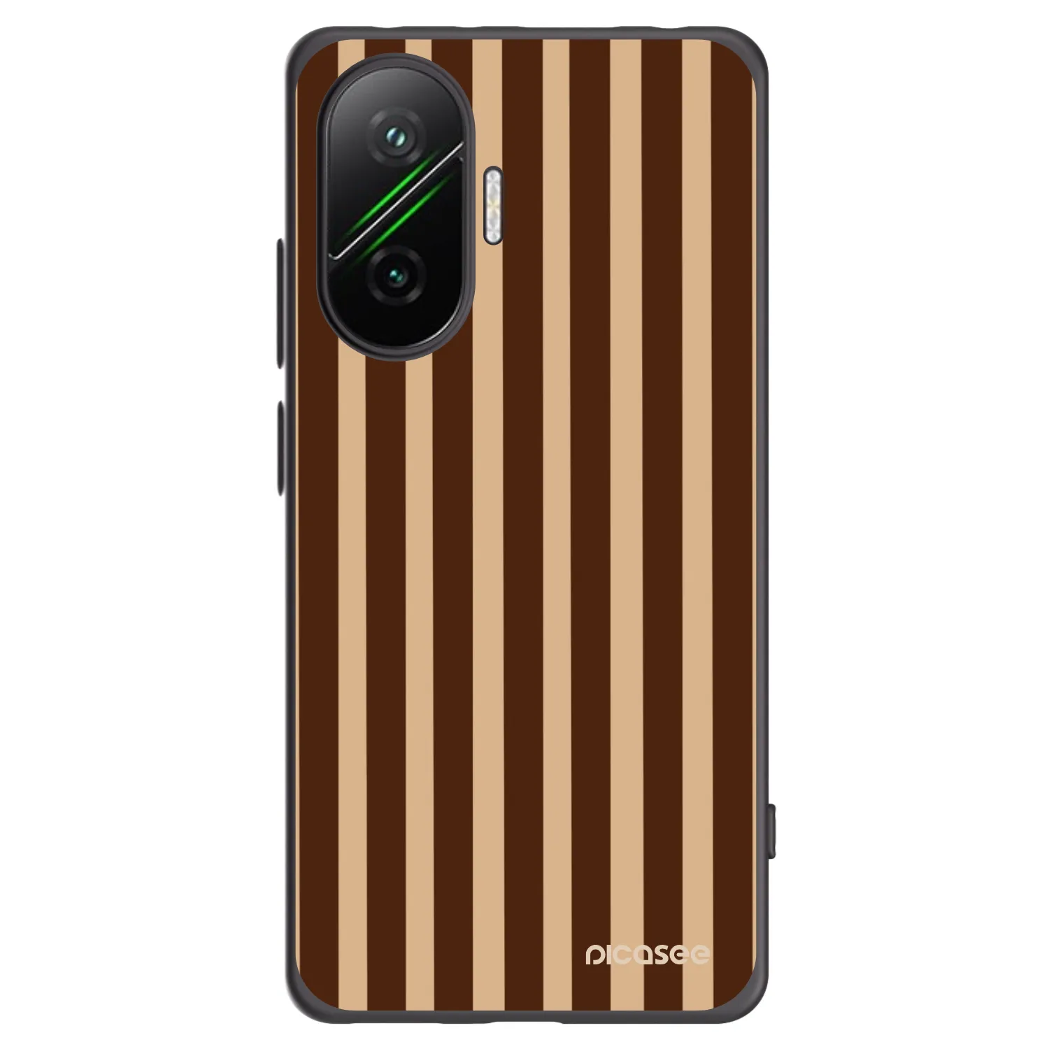 Picasee crna silikonska maskica za Xiaomi Poco F7 5G - Brown lines