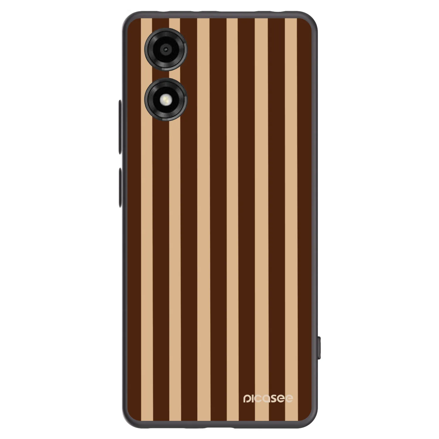 Picasee crna silikonska maskica za Motorola Moto E14 - Brown lines