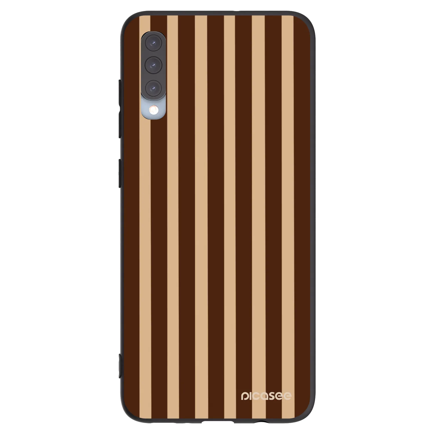 Picasee crna silikonska maskica za Samsung Galaxy A70 A705F - Brown lines
