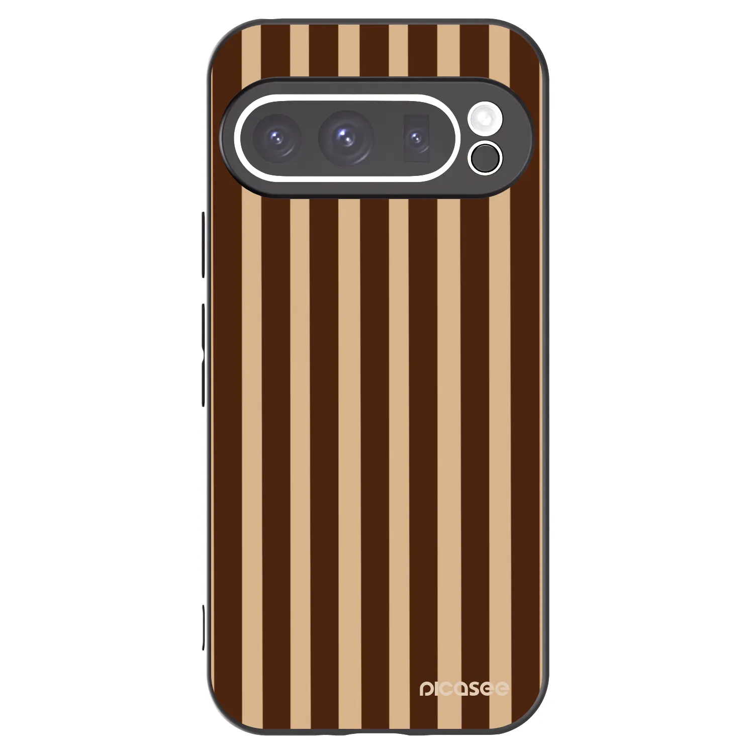 Picasee crna silikonska maskica za Google Pixel 9 Pro XL - Brown lines