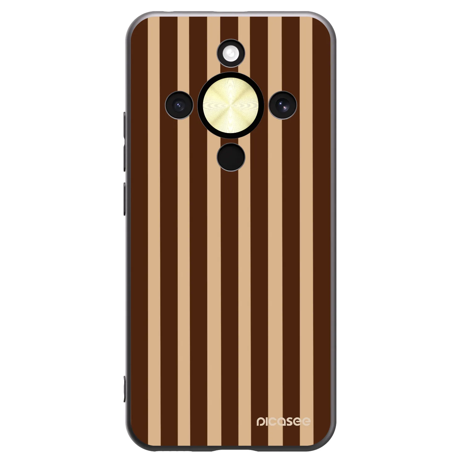 Picasee crna silikonska maskica za Honor Magic8 Lite 5G - Brown lines