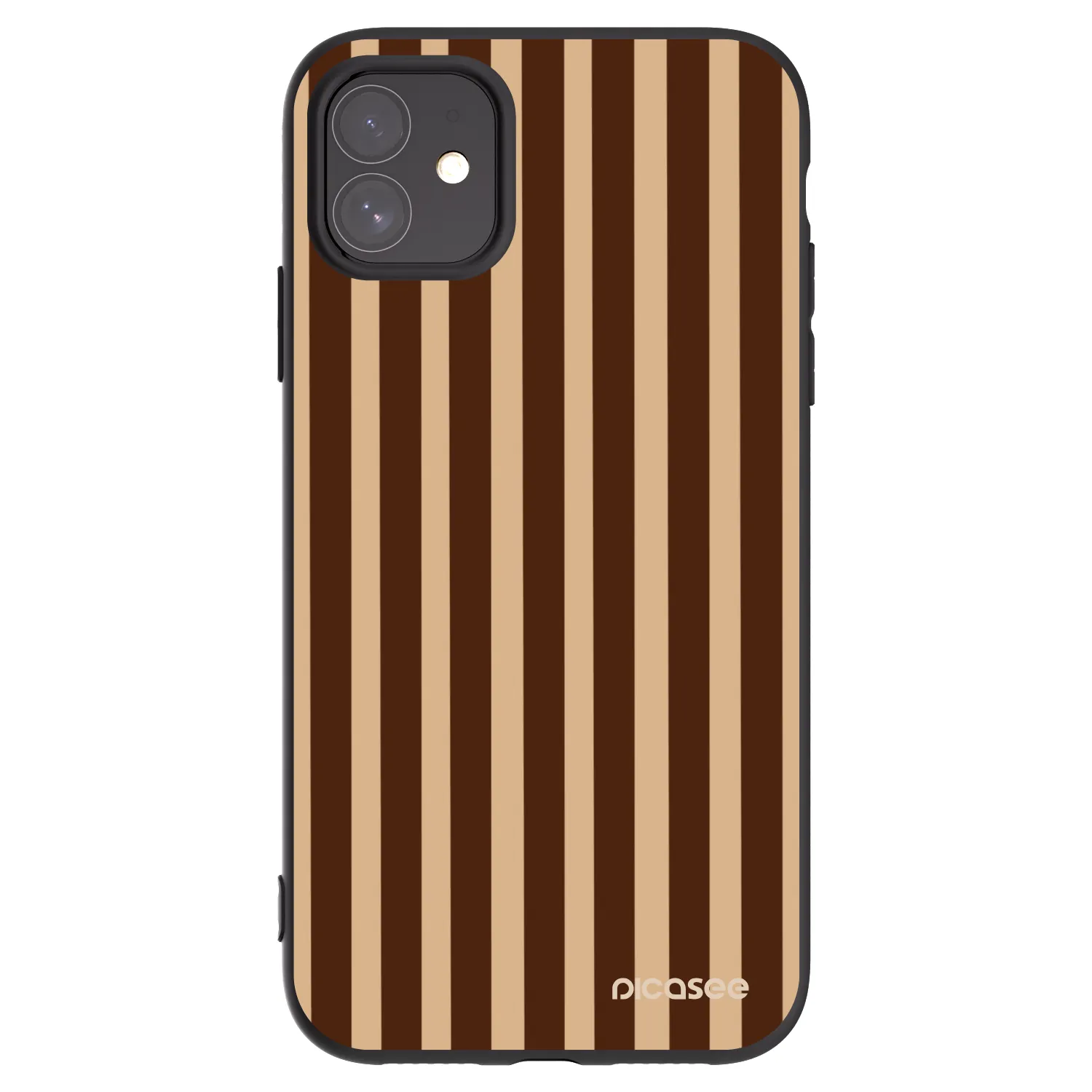 Picasee crna silikonska maskica za Apple iPhone 11 - Brown lines