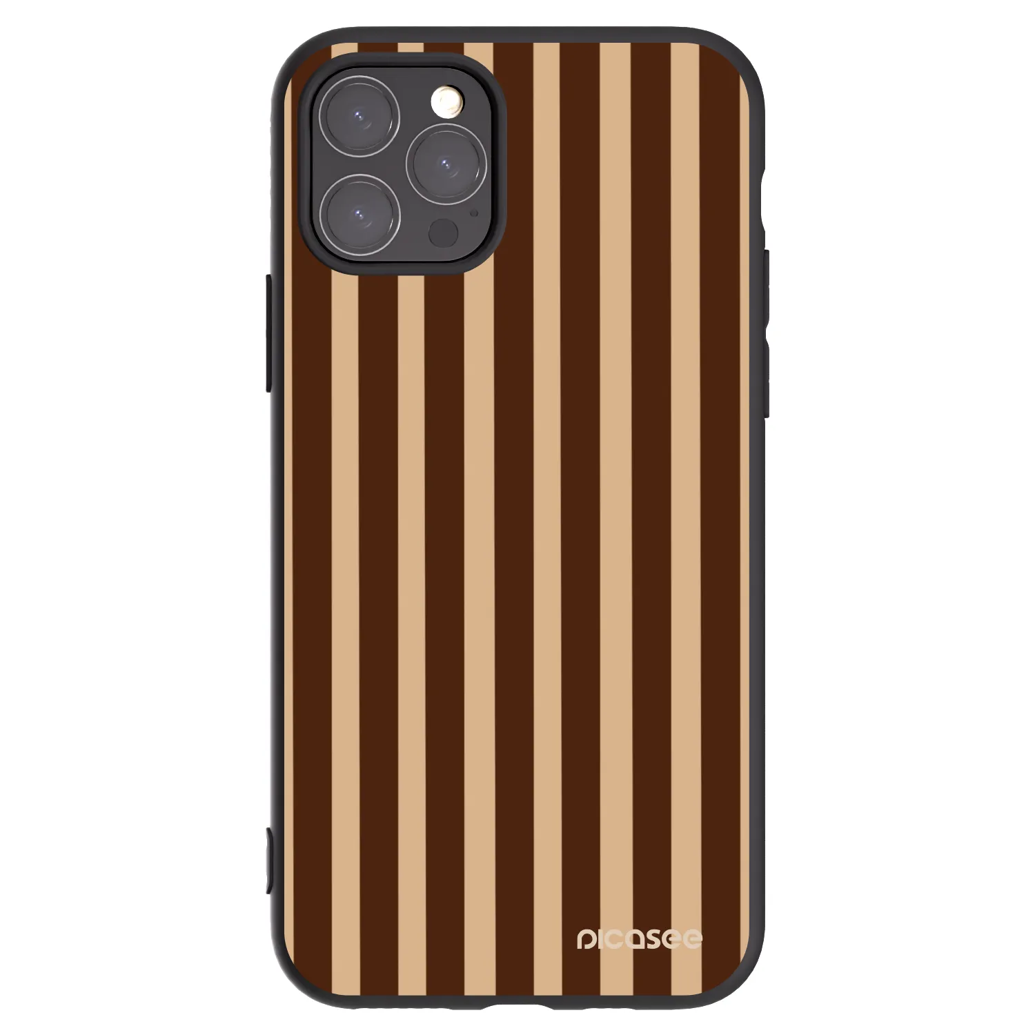 Picasee crna silikonska maskica za Apple iPhone 11 Pro - Brown lines