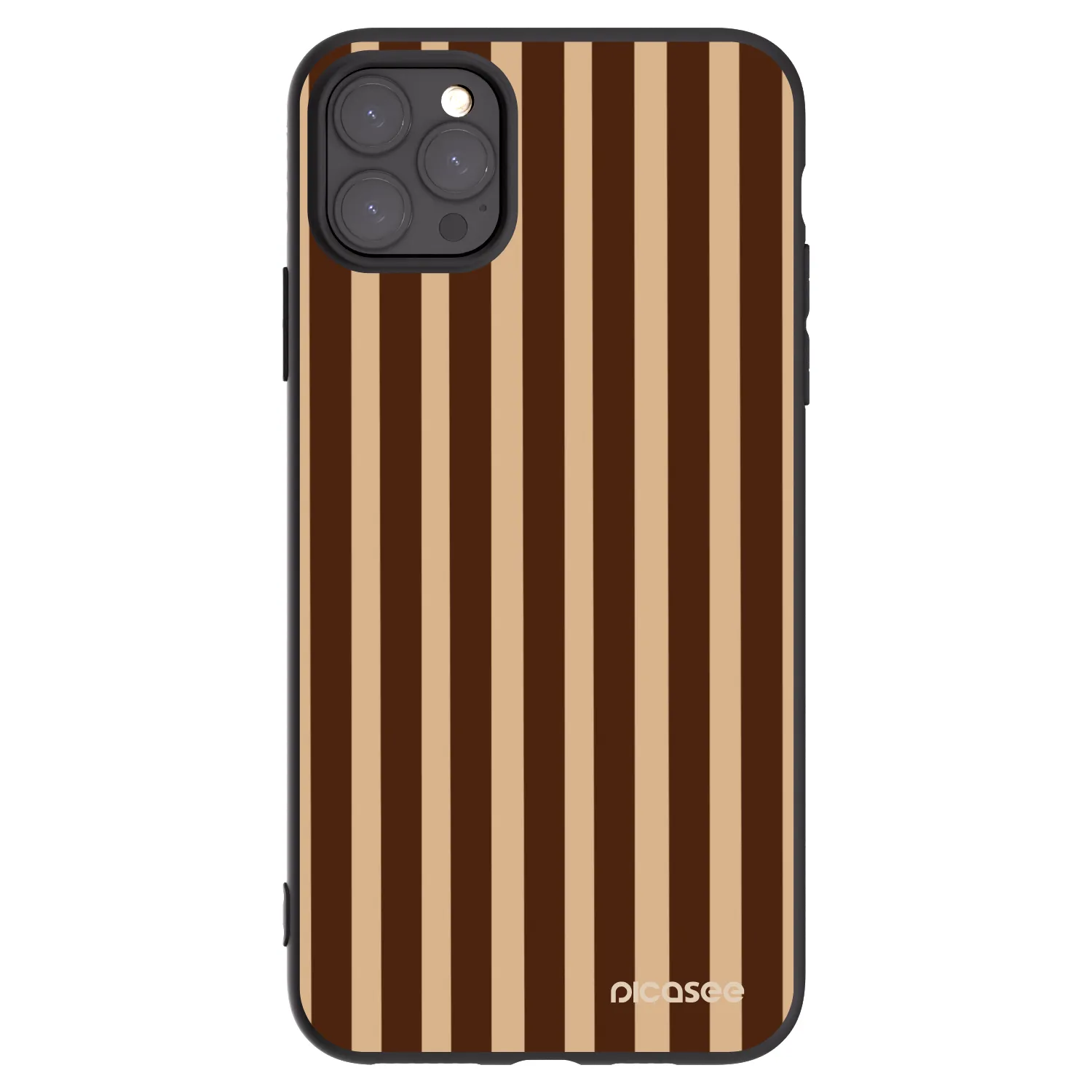 Picasee crna silikonska maskica za Apple iPhone 11 Pro Max - Brown lines