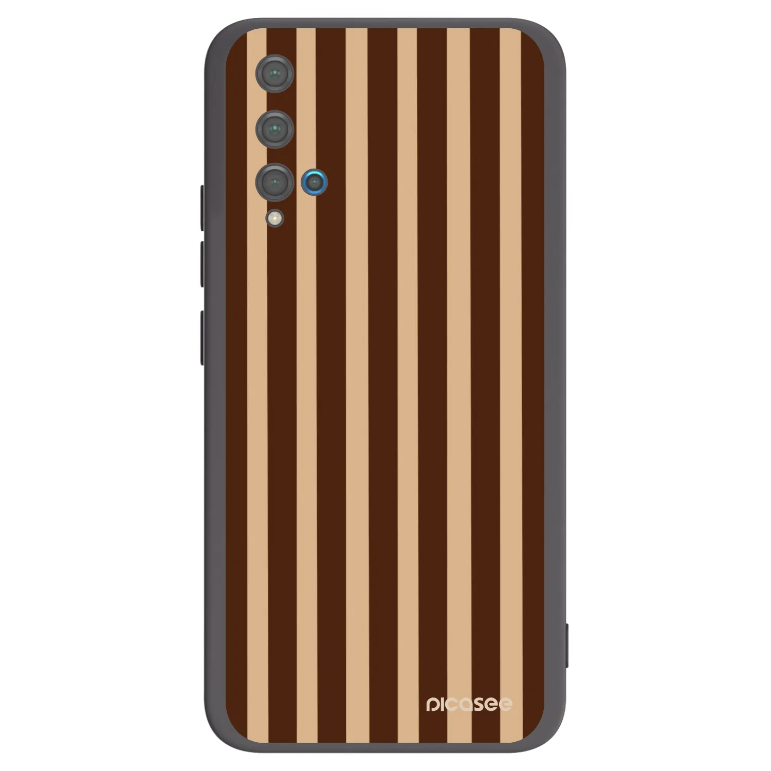 Picasee crna silikonska maskica za Huawei Nova 5T - Brown lines