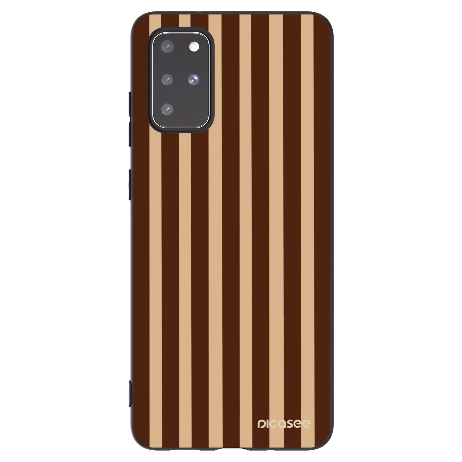 Picasee crna silikonska maskica za Samsung Galaxy S20+ G985F - Brown lines