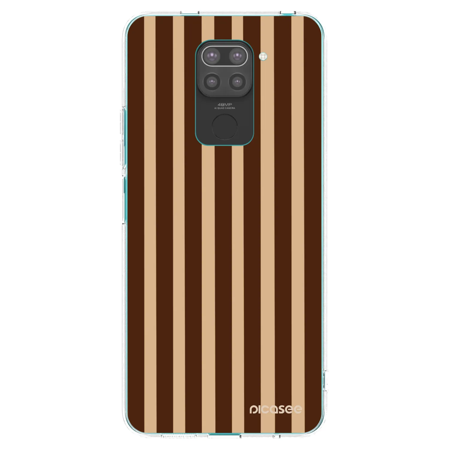 Picasee crna silikonska maskica za Xiaomi Redmi Note 9 - Brown lines