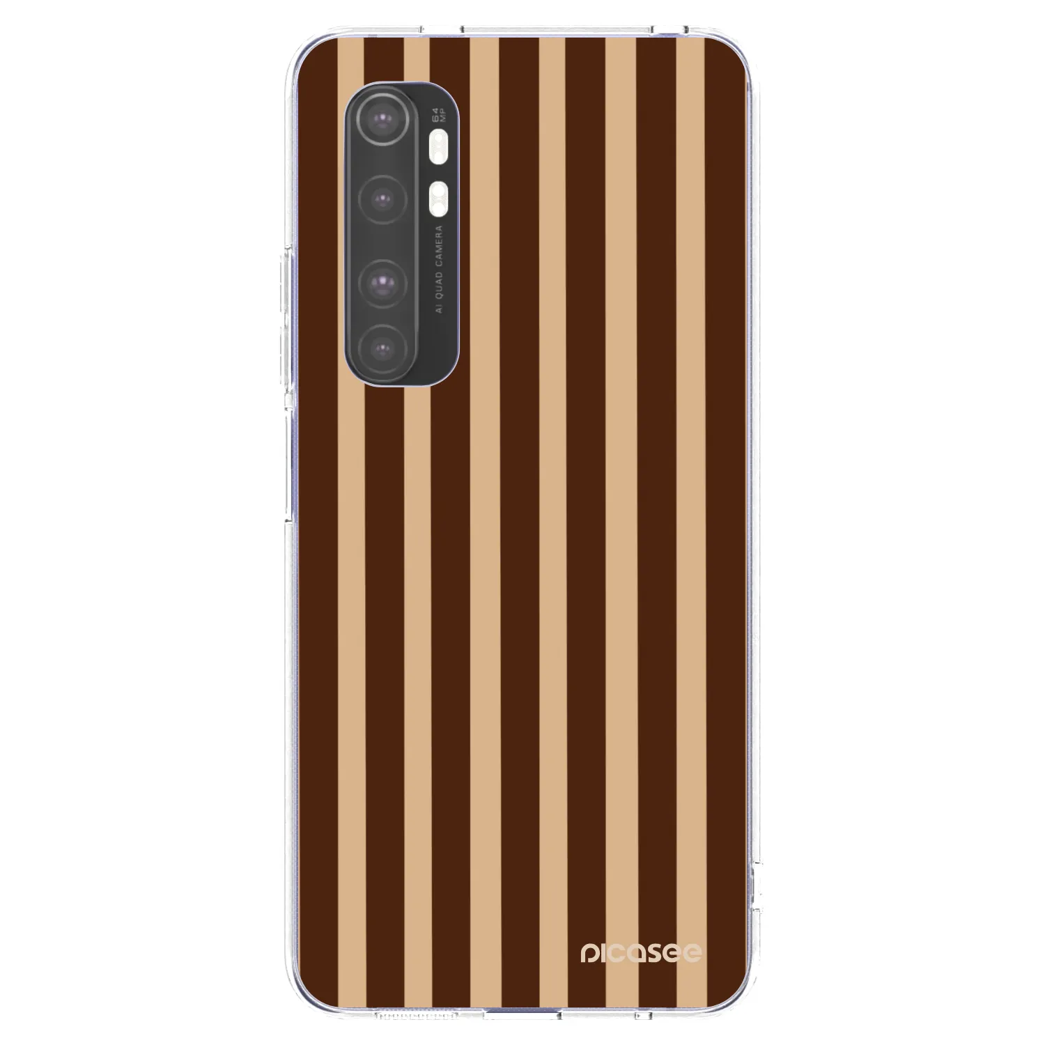 Picasee silikonska prozirna maskica za Xiaomi Mi Note 10 Lite - Brown lines