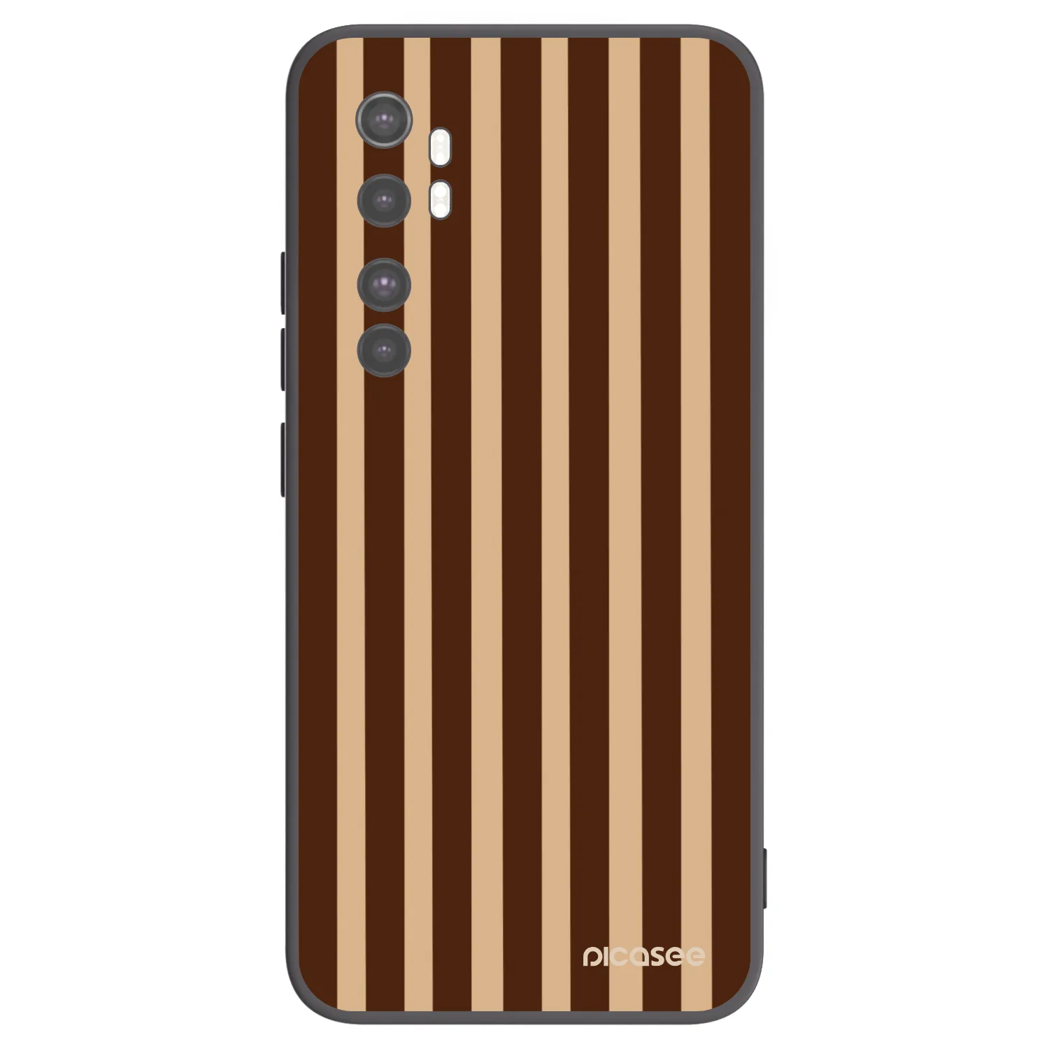 Picasee crna silikonska maskica za Xiaomi Mi Note 10 Lite - Brown lines