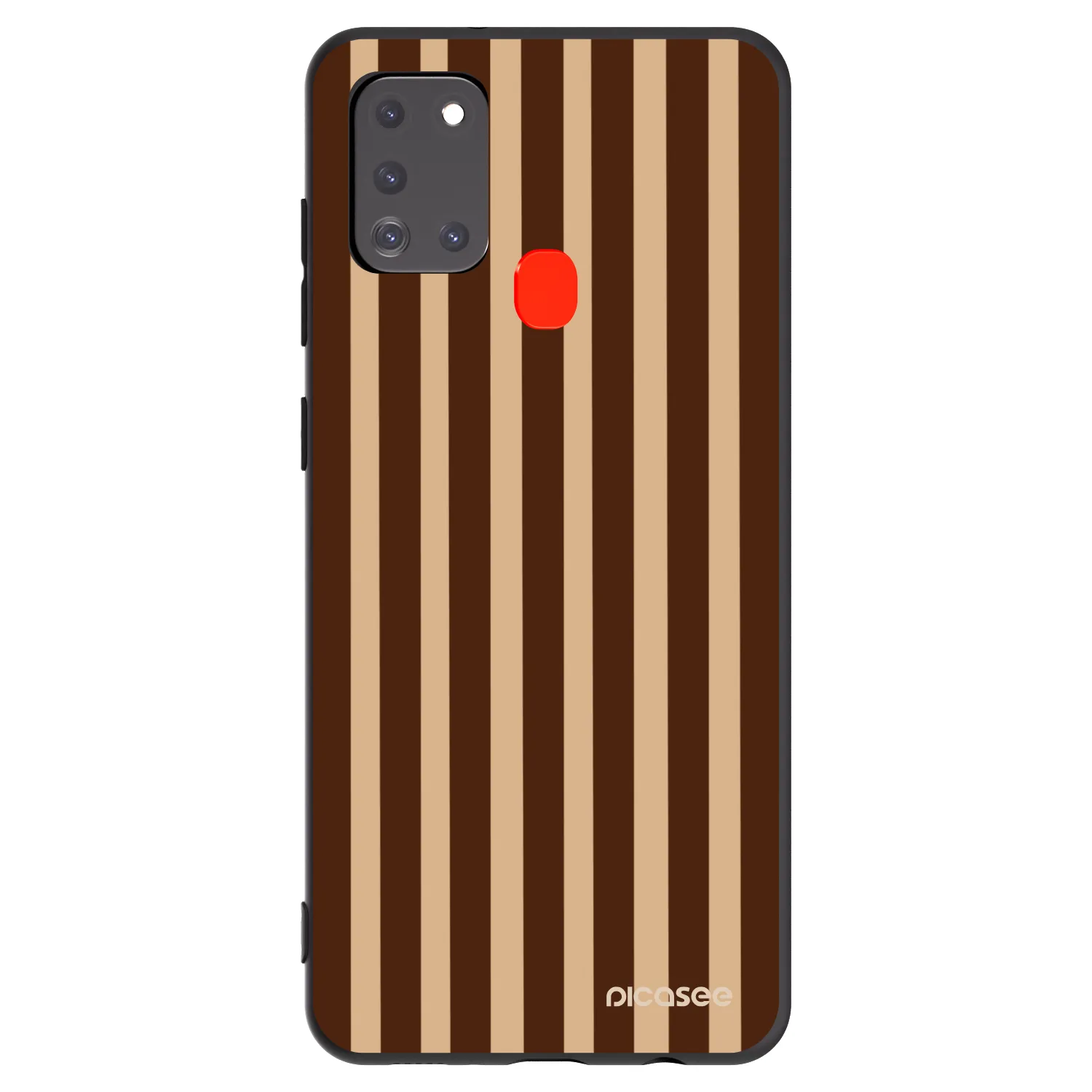 Picasee crna silikonska maskica za Samsung Galaxy A21s - Brown lines