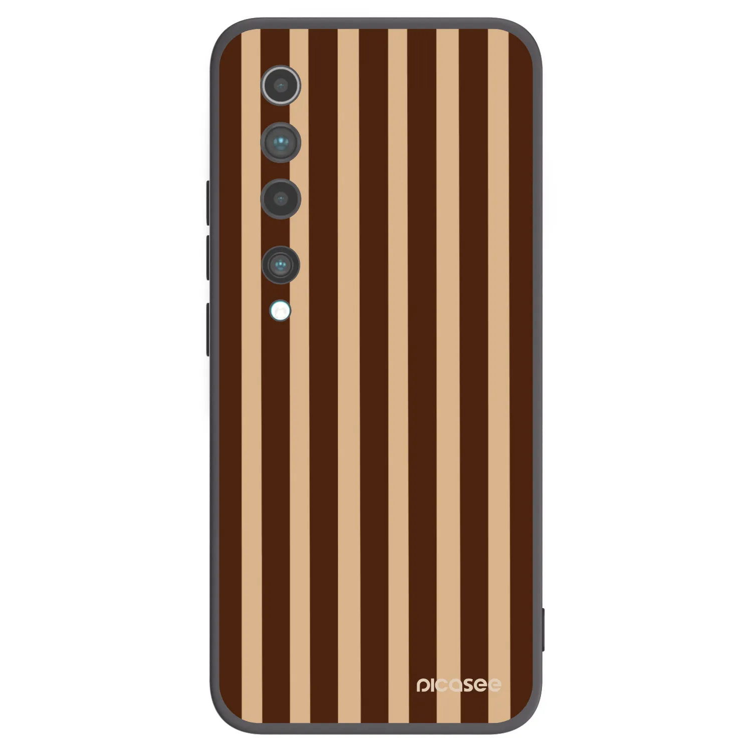 Picasee crna silikonska maskica za Xiaomi Mi 10 - Brown lines