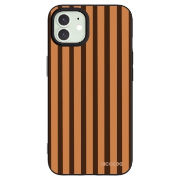 Picasee crna silikonska maskica za Apple iPhone 12 - Caramel lines