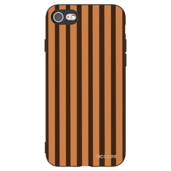 Picasee crna silikonska maskica za Apple iPhone SE 2022 - Caramel lines
