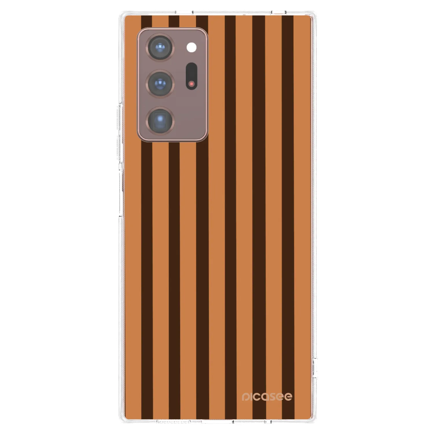 Picasee silikonska prozirna maskica za Samsung Galaxy Note 20 Ultra - Caramel lines