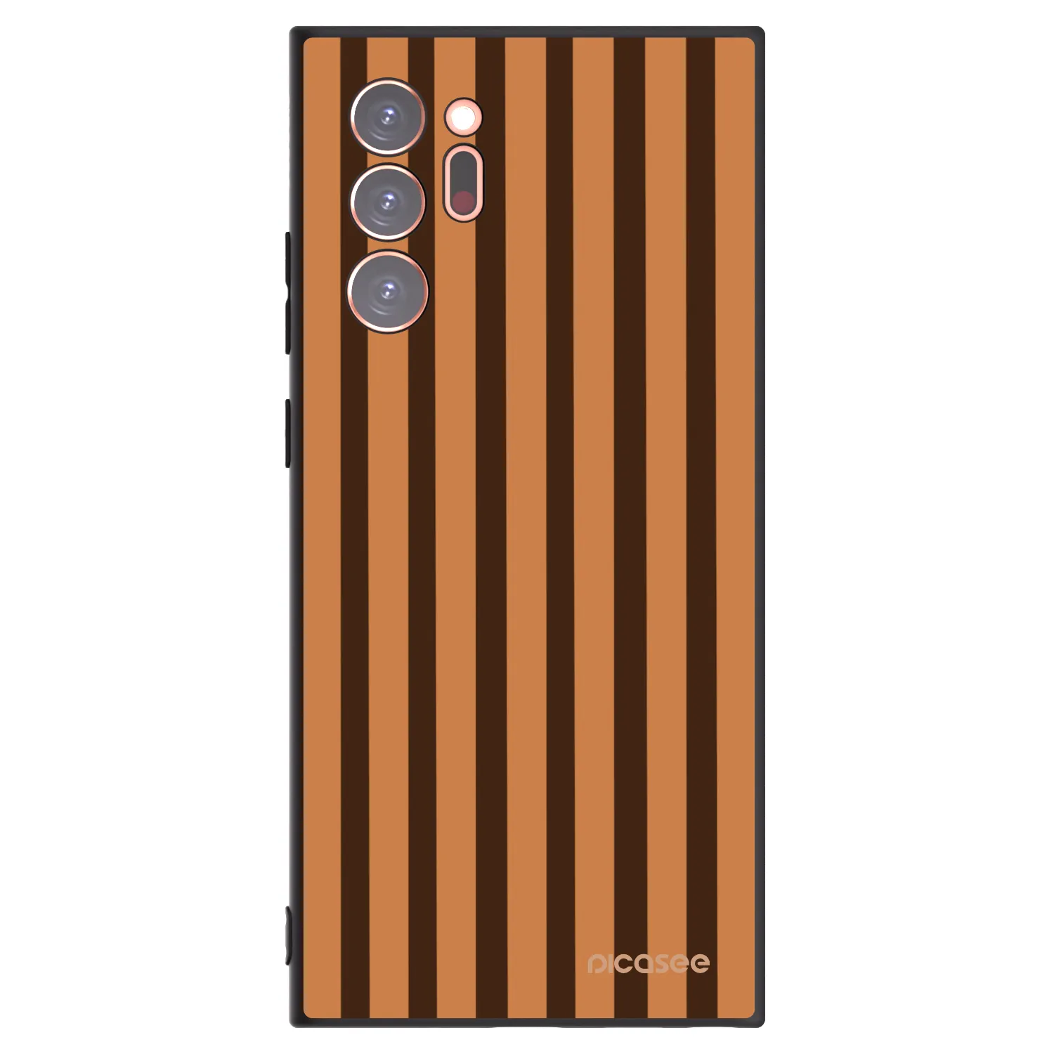 Picasee crna silikonska maskica za Samsung Galaxy Note 20 Ultra - Caramel lines