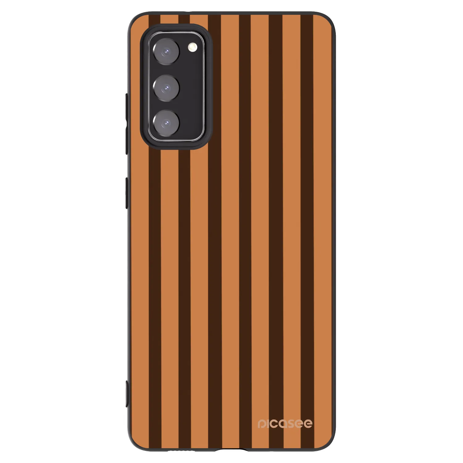 Picasee crna silikonska maskica za Samsung Galaxy S20 FE - Caramel lines