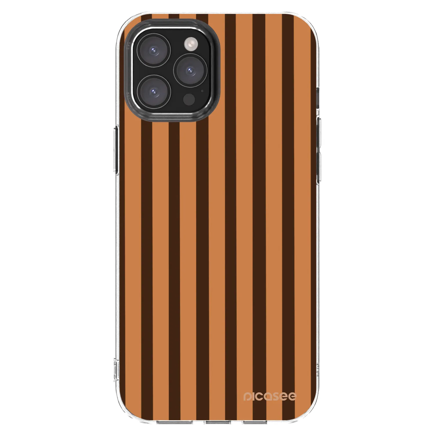 Picasee silikonska prozirna maskica za Apple iPhone 12 Pro Max - Caramel lines