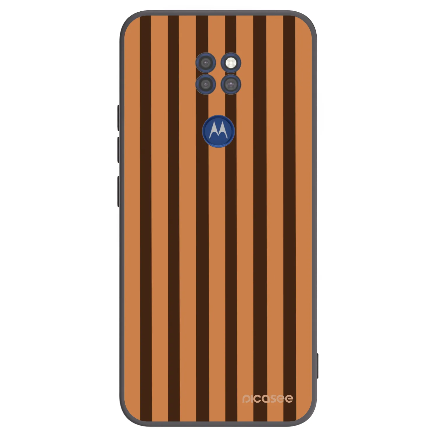 Picasee crna silikonska maskica za Motorola Moto G9 Play - Caramel lines
