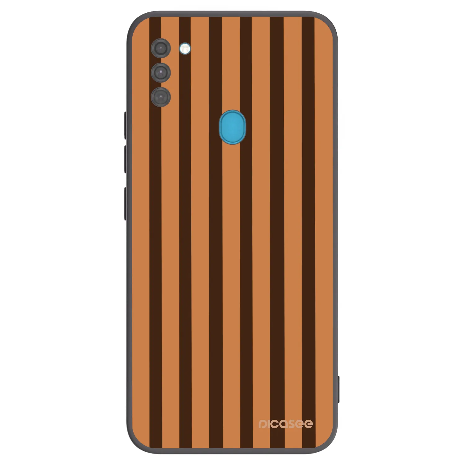 Picasee crna silikonska maskica za Samsung Galaxy M11 - Caramel lines