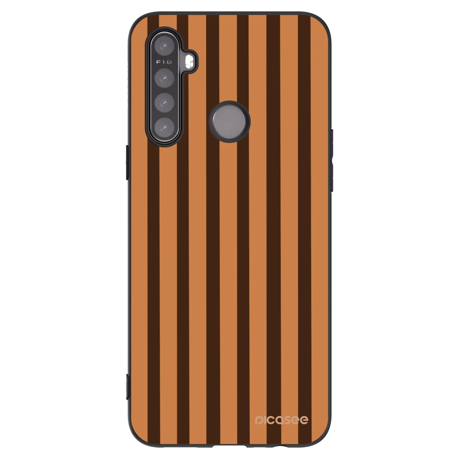 Picasee crna silikonska maskica za Realme 6i - Caramel lines