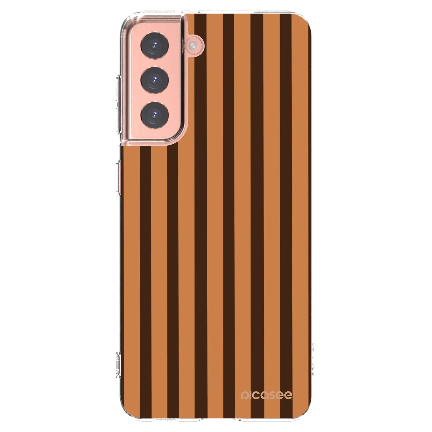 Picasee silikonska prozirna maskica za Samsung Galaxy S21 5G G991B - Caramel lines