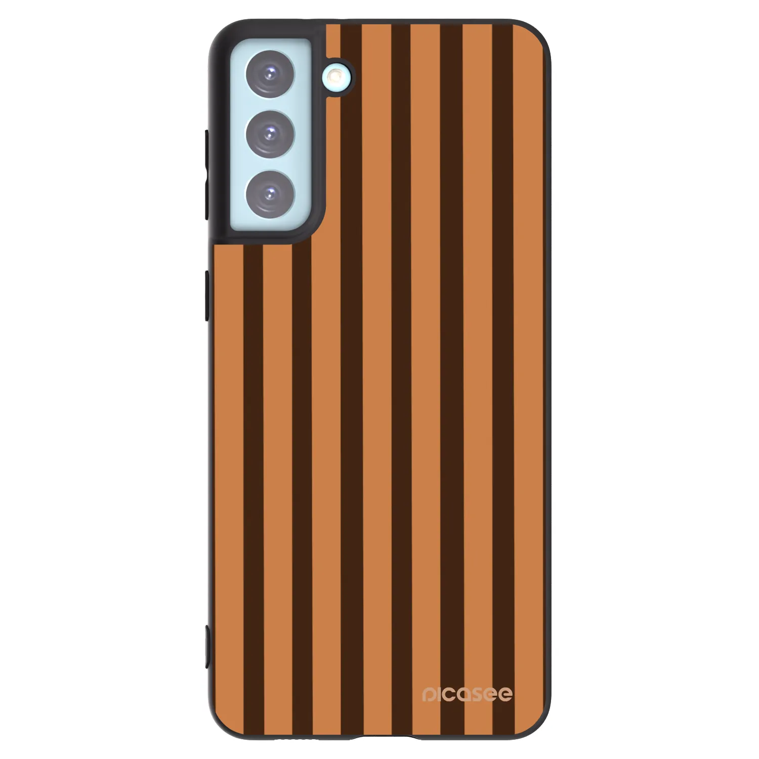 Picasee crna silikonska maskica za Samsung Galaxy S21+ 5G G996F - Caramel lines