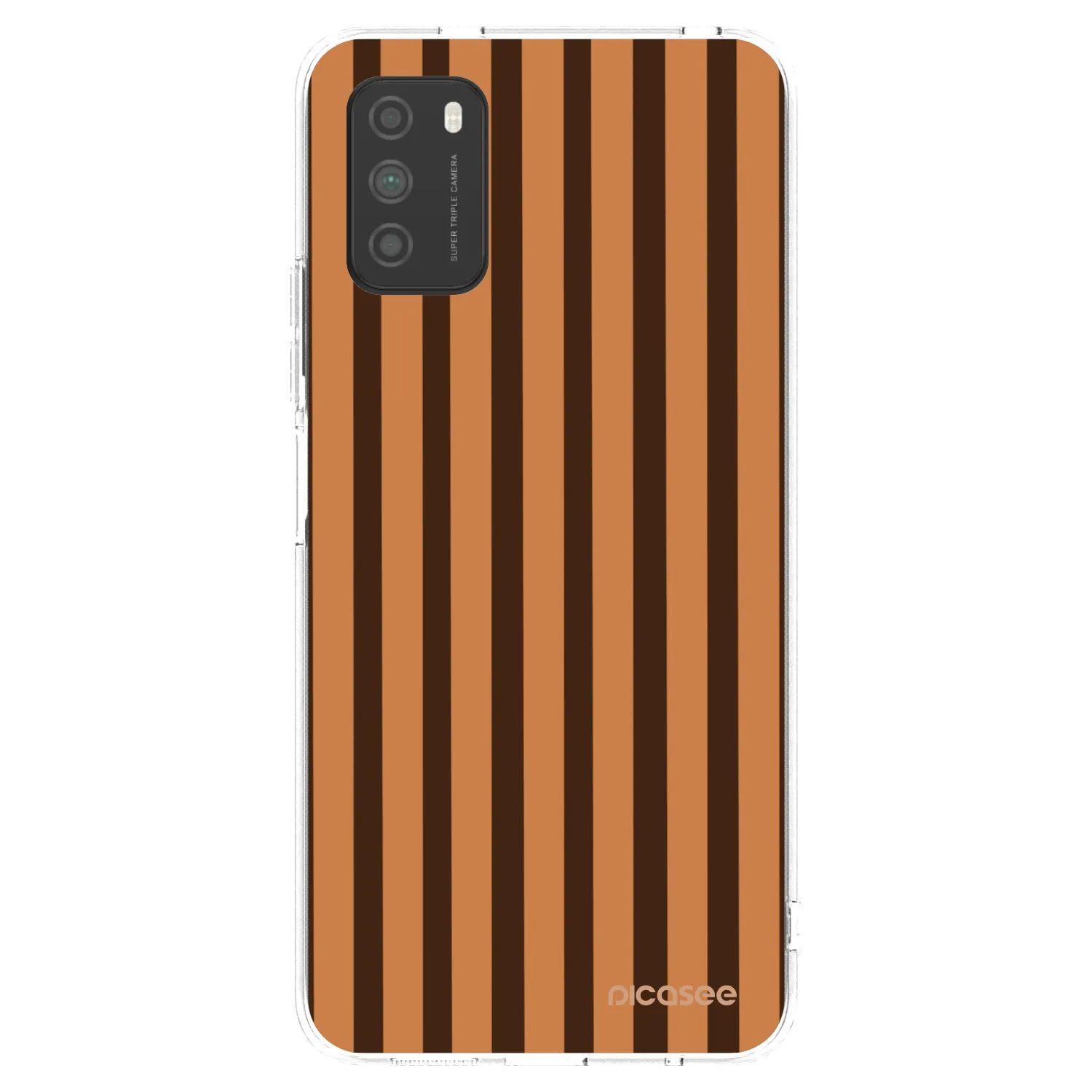 Picasee silikonska prozirna maskica za Xiaomi Poco M3 - Caramel lines
