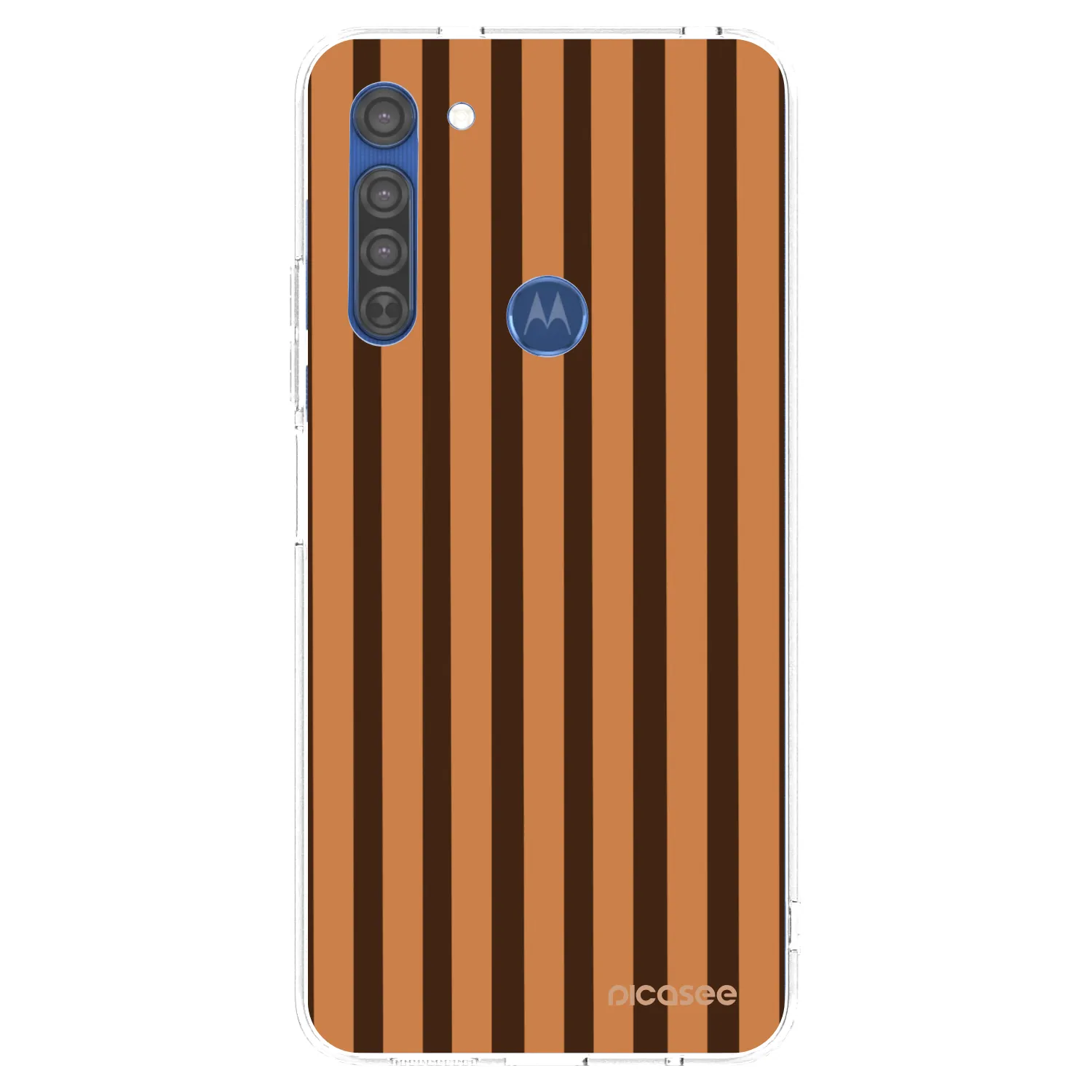 Picasee silikonska prozirna maskica za Motorola Moto G8 - Caramel lines