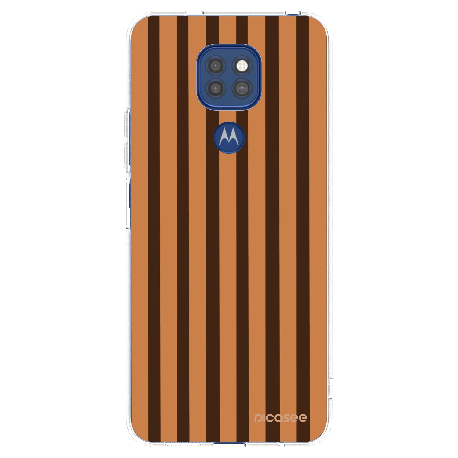 Picasee silikonska prozirna maskica za Motorola Moto G9 Play - Caramel lines