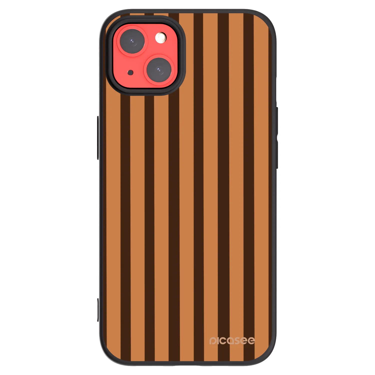 Picasee crna silikonska maskica za Apple iPhone 13 - Caramel lines