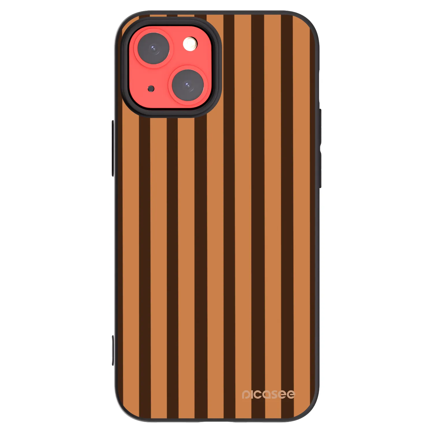 Picasee crna silikonska maskica za Apple iPhone 13 mini - Caramel lines