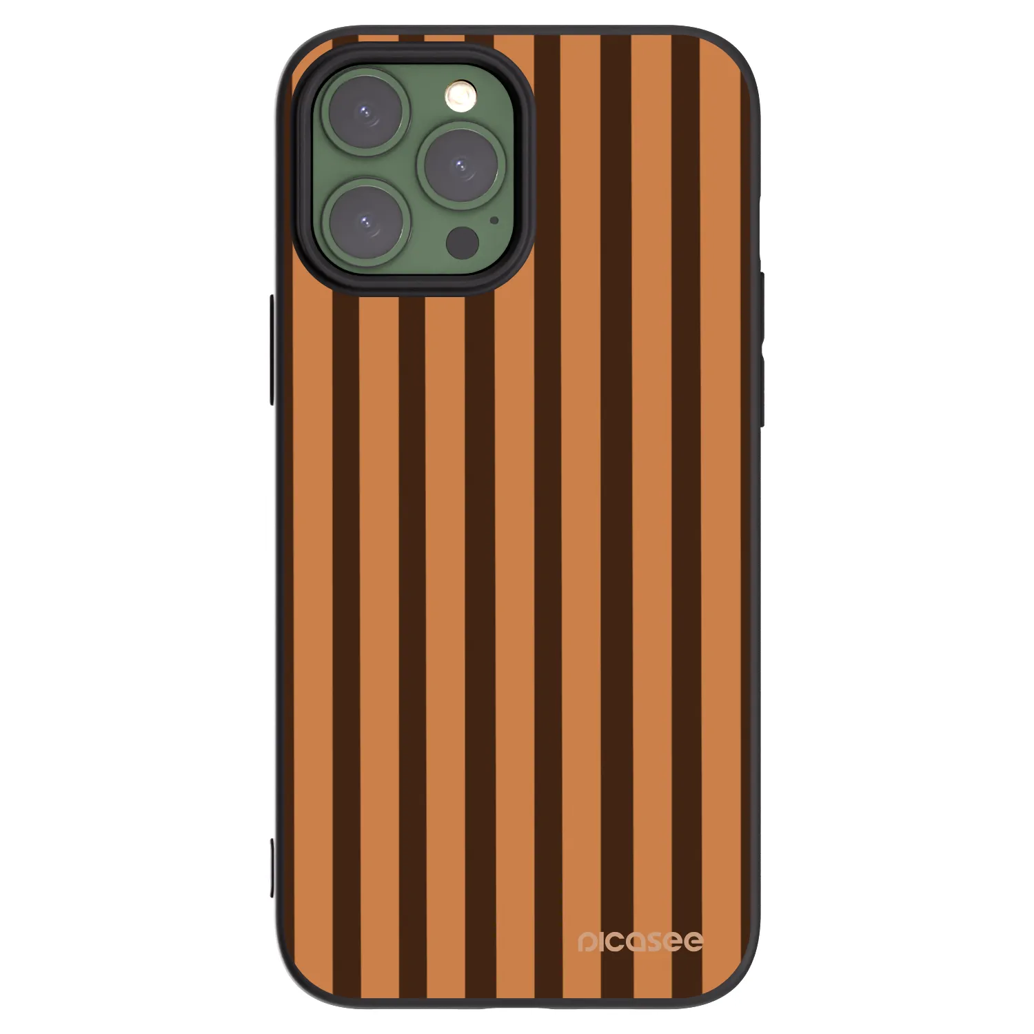 Picasee crna silikonska maskica za Apple iPhone 13 Pro Max - Caramel lines