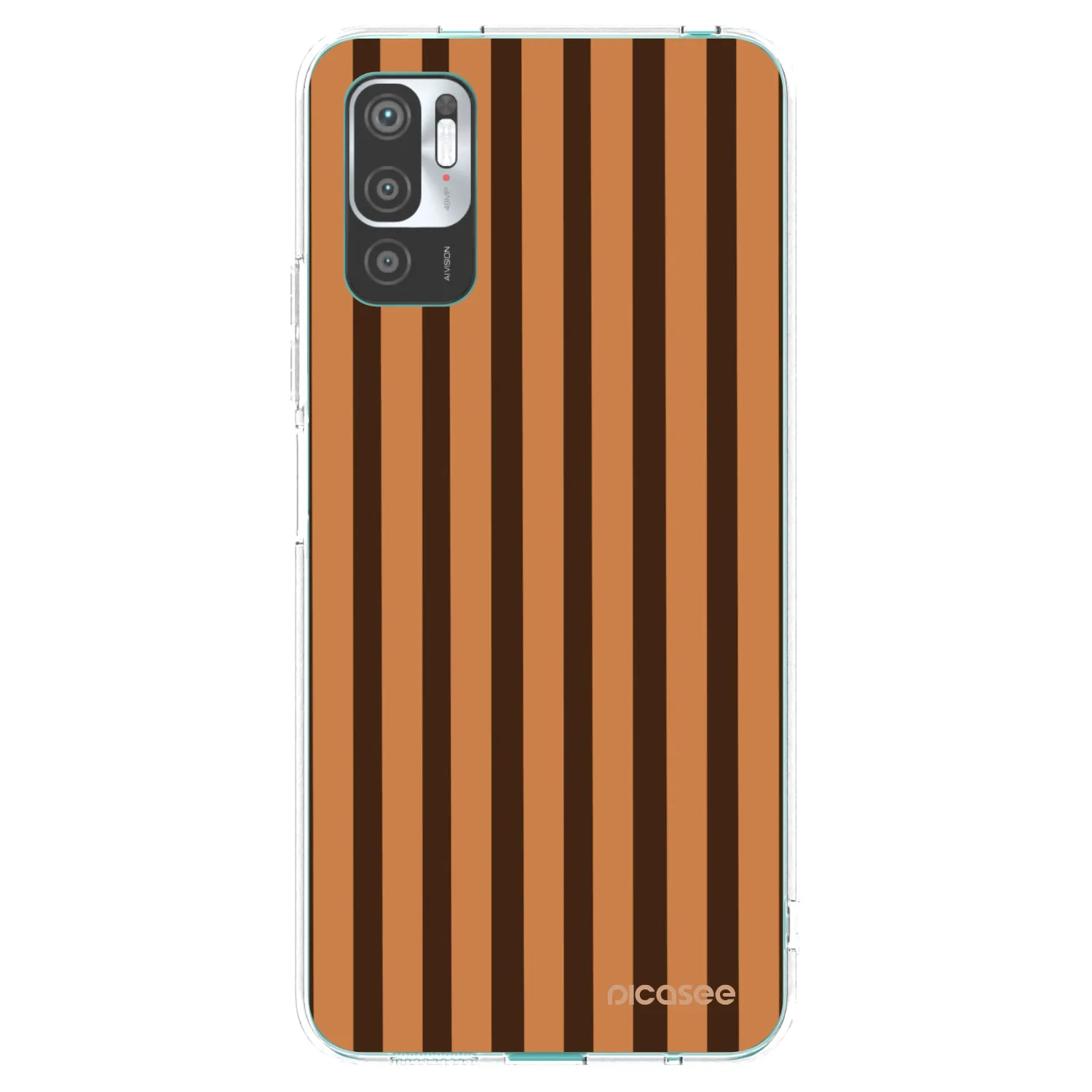 Picasee silikonska prozirna maskica za Xiaomi Redmi Note 10 5G - Caramel lines