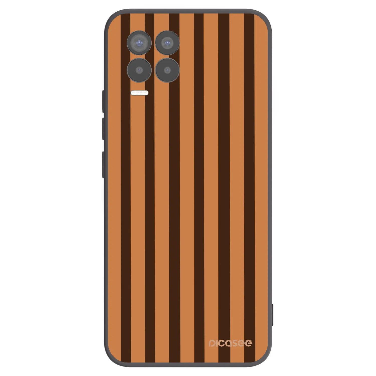 Picasee crna silikonska maskica za Realme 8 4G - Caramel lines