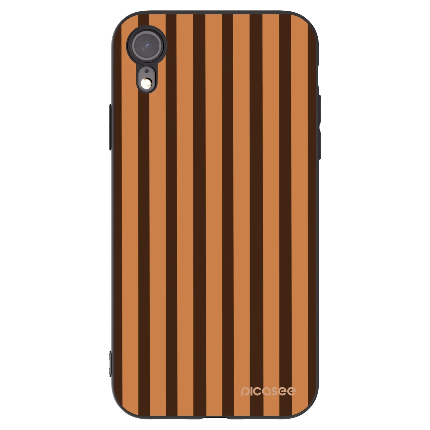 Picasee crna silikonska maskica za Apple iPhone XR - Caramel lines