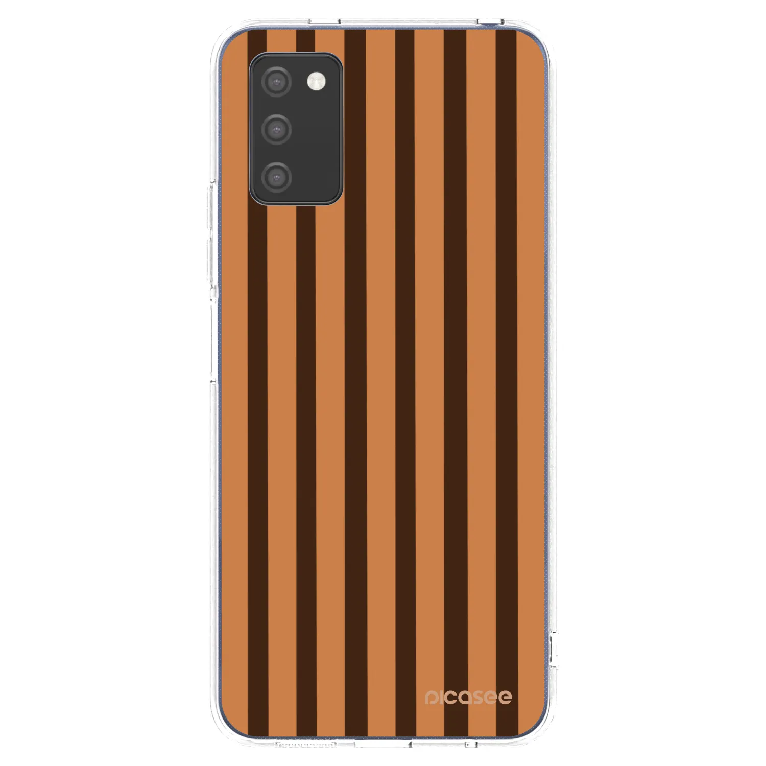 Picasee silikonska prozirna maskica za Samsung Galaxy A02s A025G - Caramel lines