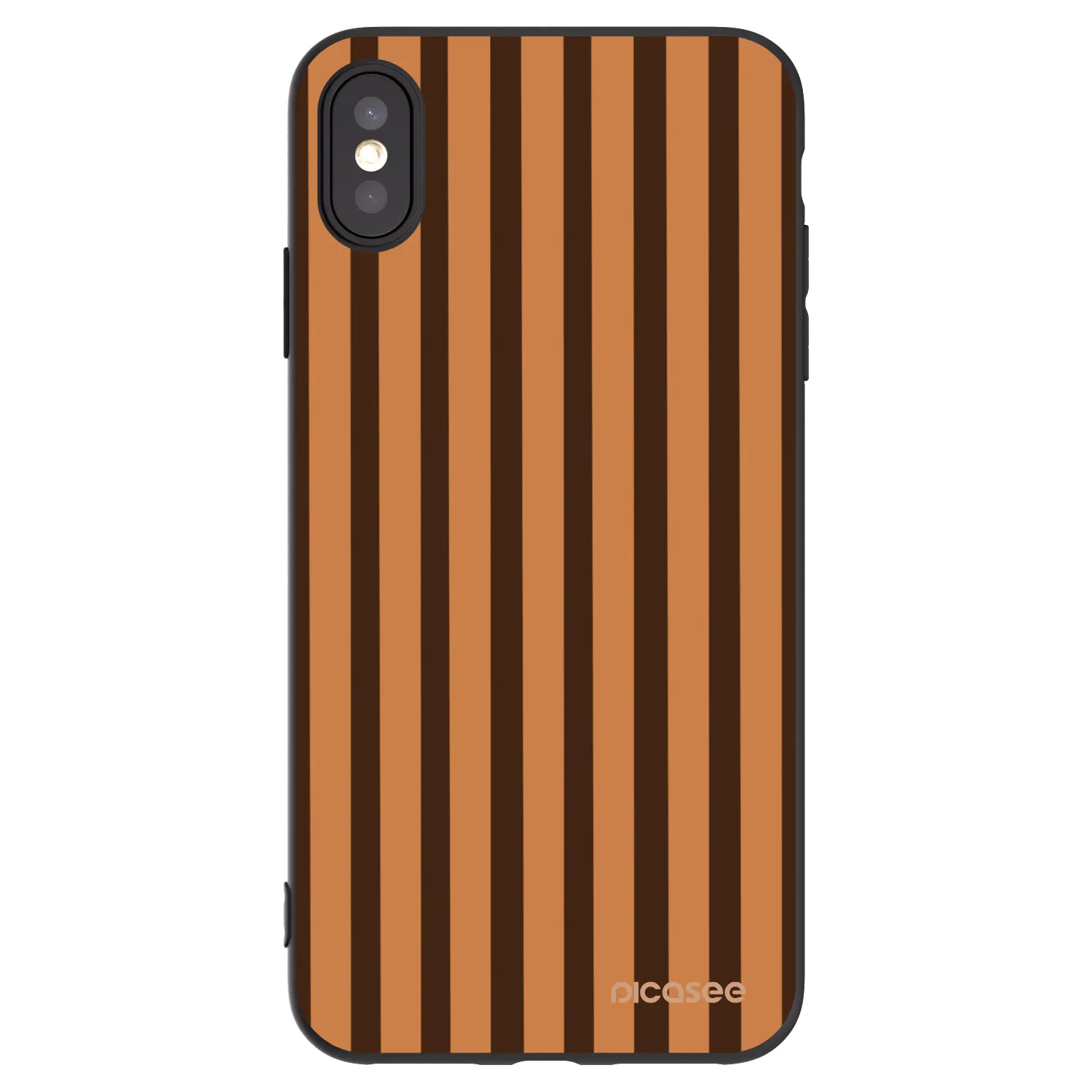 Picasee crna silikonska maskica za Apple iPhone XS Max - Caramel lines